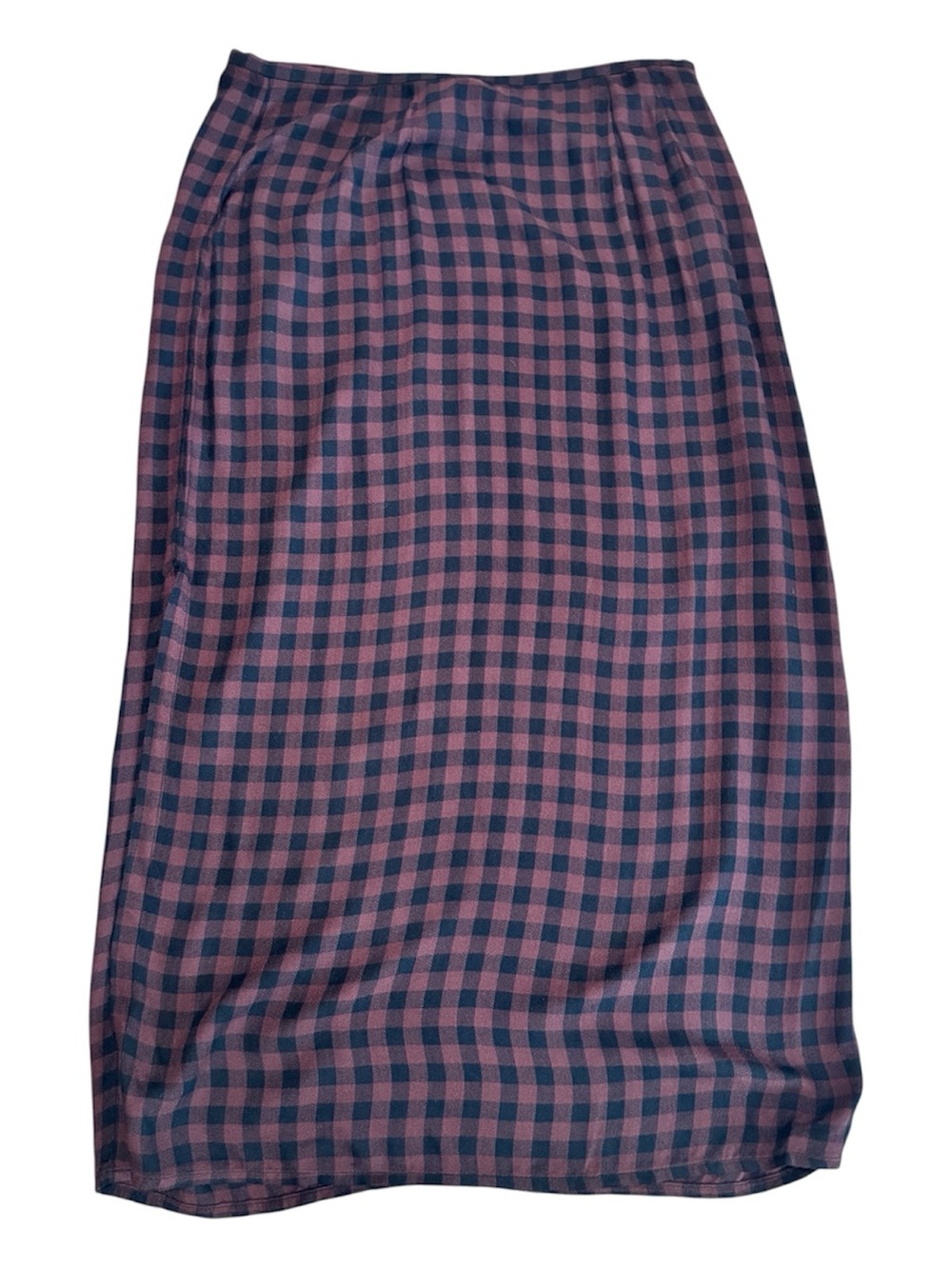Pistola Red Black Plaid Gingham Checkered Midi Skirt Fall Autumn